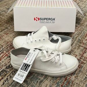NWT Superga white leather sneakers - 7.5 women's
